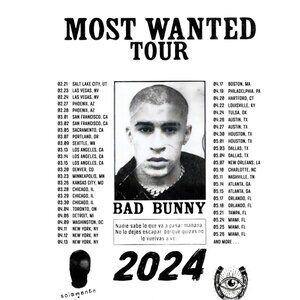 BAD BUNNY Most Wanted 2024 North American Tour Poster 165